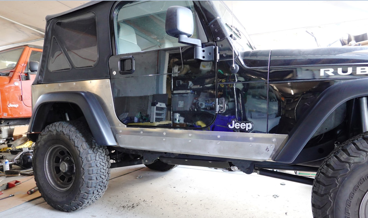 Flux Offroad Jeep TJ *ONLY* T6 Aluminum Rocker Guards With Stainless Steel Rash Guard