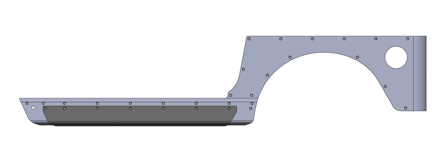 Flux Offroad Jeep TJ *ONLY* T6 Aluminum Rocker Guards With Stainless Steel Rash Guard