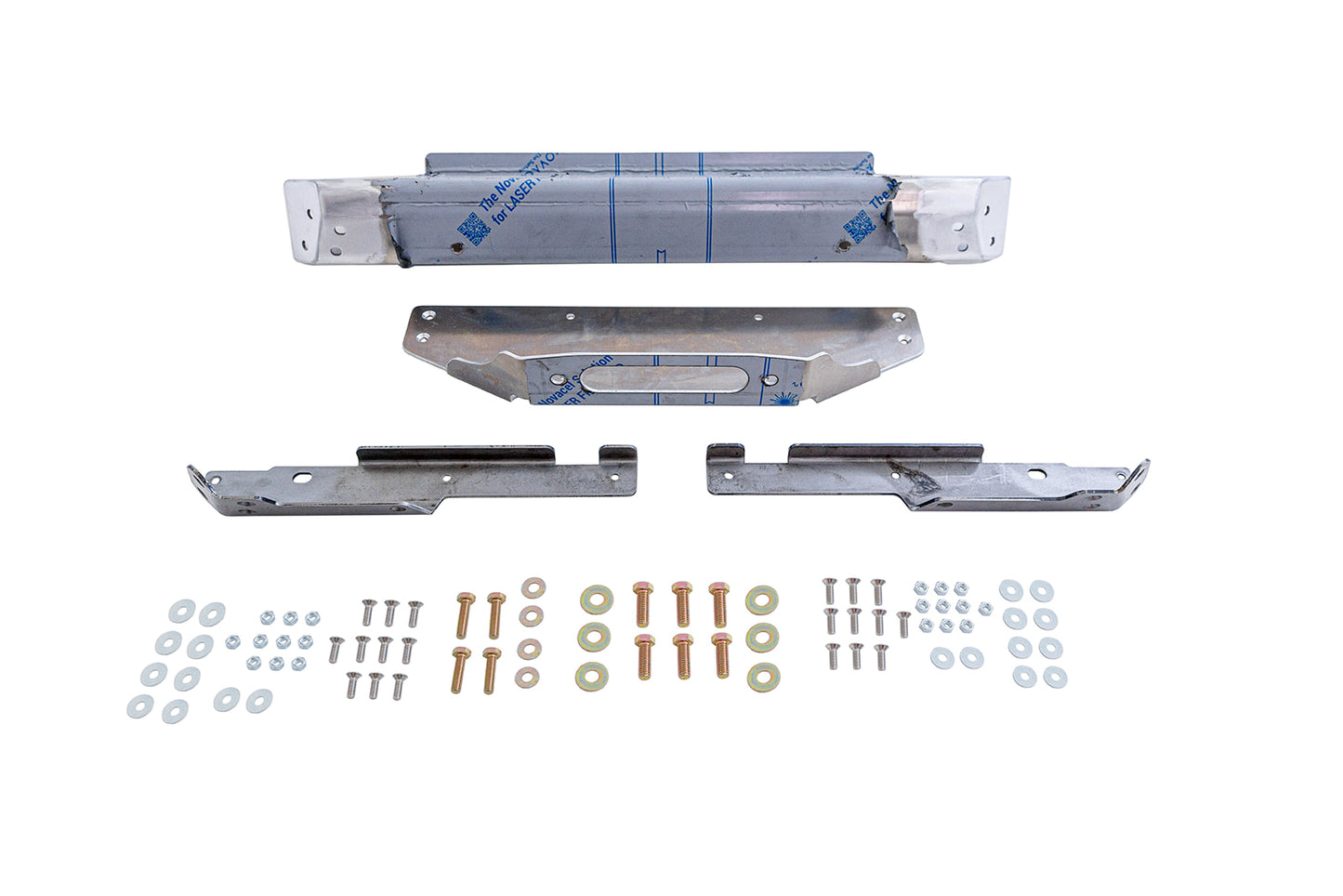 Flux Offroad Jeep TJ/LJ Aluminum Stubby Front Bumper With Stainless Rash Guards And Winch Fairlead Mount