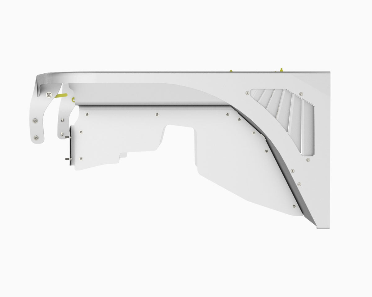 Flux Offroad Jeep TJ / LJ highline front fender render, side view showing the fender vent