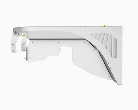 Flux Offroad Jeep TJ / LJ highline front fender render, side view showing the fender vent
