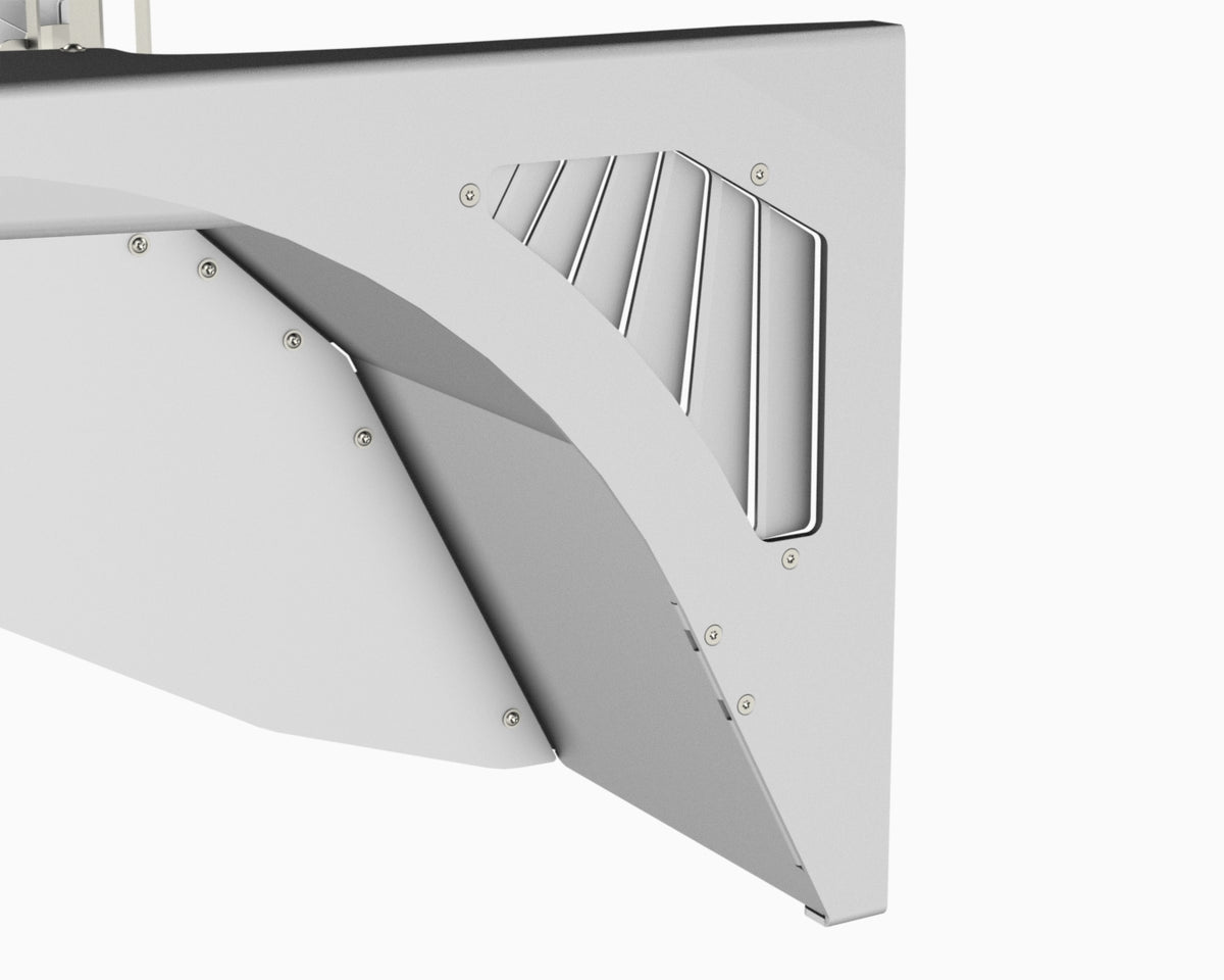 Close-up render of the fender vent on the Flux Offroad Jeep TJ / LJ highline front fender