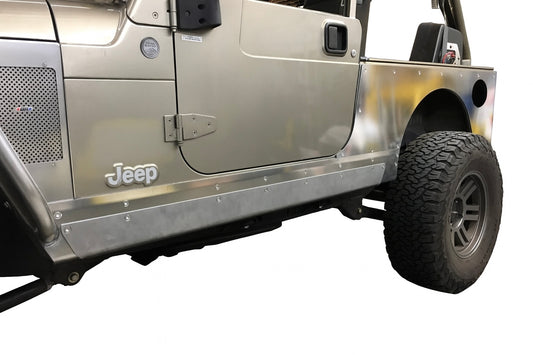 Flux Offroad Jeep LJ *ONLY* T6 Aluminum Rocker Guards With Stainless Steel Rash Guard