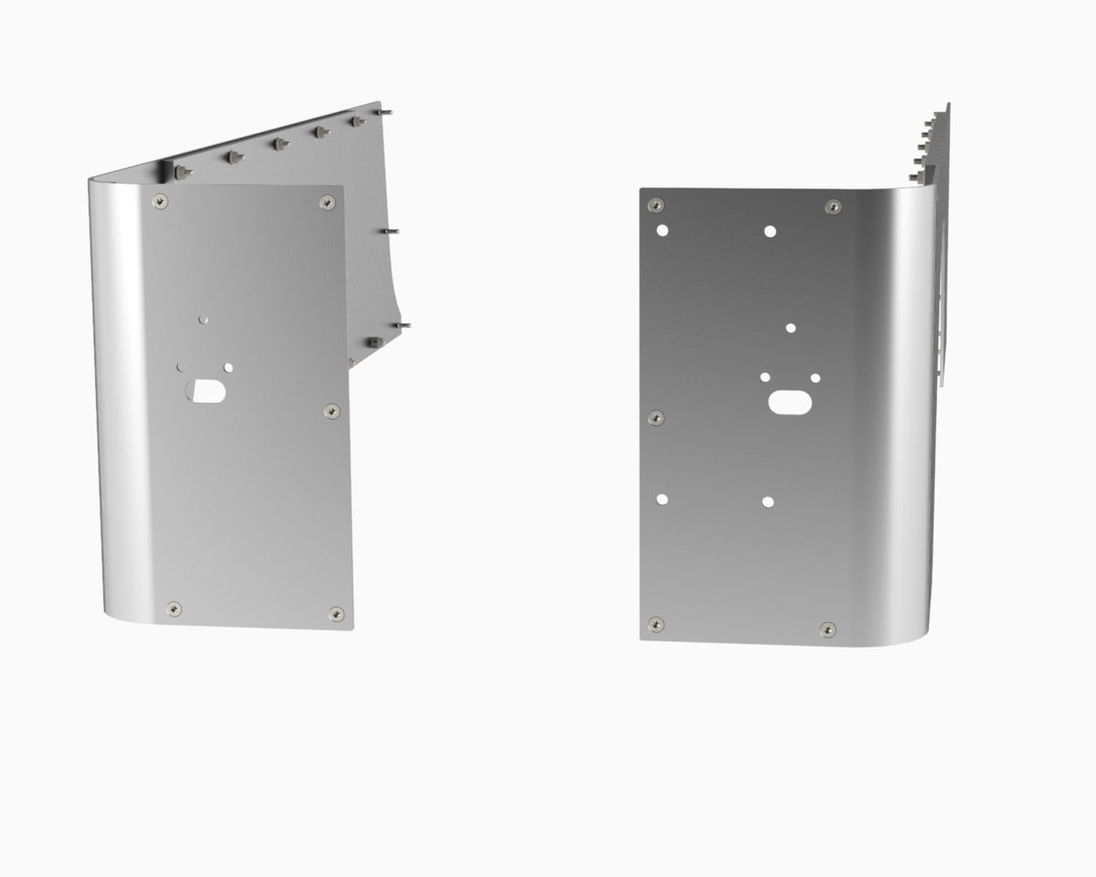 Flux Offroad Jeep LJ aluminum corner guards render, rear end view of both corners