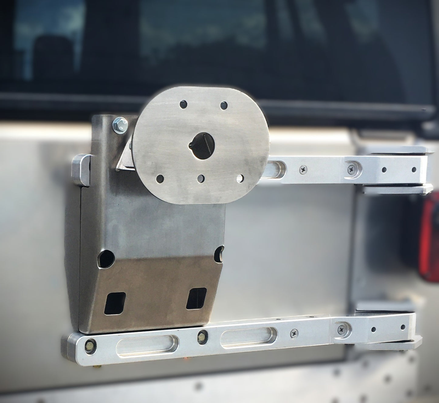 Flux Offroad TJ/LJ 304 Stainless Steel Tire Carrier for Aluminum Tailgate Hinge Kit (3 Lug Pattern Options)