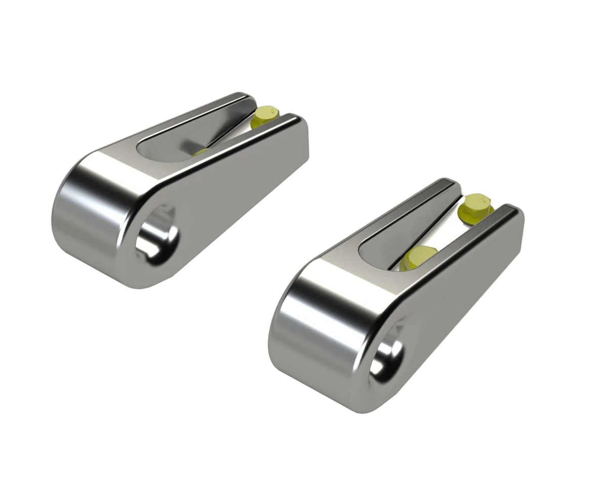 Flux Offroad Jeep TJ / LJ billet aluminum front bumper soft shackle mounts render, pair