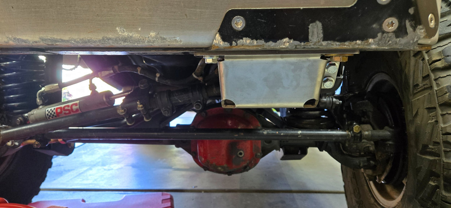 Flux Offroad TJ/LJ Jeep Stainless Steel Steering Box Skid - Includes all hardware  *Requires Drilling*