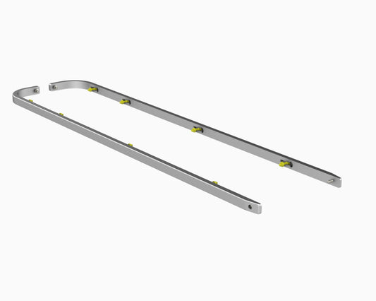 Flux Offroad Jeep LJ corner guard rub rails render, two rails with fasteners