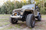 Flux Offroad Jeep TJ/LJ Aluminum Stubby Front Bumper With Rash Guards And Winch Fairlead Mount